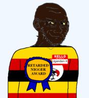 award bald brown_skin ear flag:uganda glasses hello_my_name_is_(sticker) looking_at_you namefag_drama retarded_nigger_award smile smirk smug subvariant:soyak_(smug) transparent_background uganda ugandan-x(user) variant:soyak yellow_sclera // 548x600 // 59.8KB