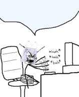 angry anime blue_hair chikacabra chino_kafuu computer crying glasses gochiusa open_mouth soyjak speech_bubble_empty stick_chan stubble text tippy typing variant:cryboy_soyjak // 359x438 // 38.3KB