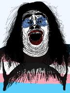 disgusting fat flag:transgender_pride_flag hair obese sweaty tranny transparent_background troon variant:alicia wrinkles // 746x992 // 111.1KB