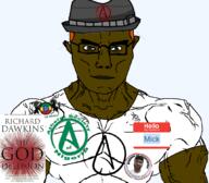 atheism atheist_society_of_nigeria brown_skin fedora flag:ethiopia flag:nigeria mick_(namefag) nigeria richard_dawkins subvariant:muscular_chud the_god_delusion variant:chudjak // 1059x929 // 405.2KB