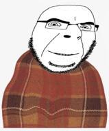 blanket glasses happy neet open_mouth smile soyjak stubble variant:cobson // 820x991 // 656.1KB