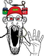 can cap clothes coke drinking_helmet drinking_straw ear glasses hand hat open_mouth red_eyes sneed soyjak sprite sproke stretched_mouth stubble variant:markiplier_soyjak // 805x1009 // 75.7KB