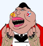 ace_of_spades aztecchicano(namefag) blacked brown_skin chicano coca_cola countrywar cuba_vs_mexico eyelashes fat flag:cuba flag:spain flag:united_farm_workers grease hand hands_up lips lipstick meta:tagme mexico meximutt mouth_openth nails open_mouth subvariant:mexislut teeth variant:meximutt // 795x849 // 137.5KB