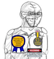 award badge bald drawfag drawing ear glasses sketch smirk smug soyjak soyjak_party stubble variant:soyak warning zero // 548x600 // 93.9KB