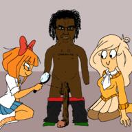 africa african_american anime arm bbc black_skin boot closed_mouth flag glasses hair hand holding_object ongezellig orange_hair orange_skin pan_african penis smile text variant:chudjak white_hair // 2048x2048 // 245.1KB