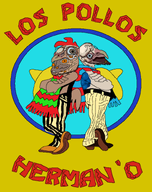 'o 2soyjaks beak bird breaking_bad chicken chicken_factory_('o) creepy egg eggs glasses khaki_pants los_pollos sombrero stubble variant:unknown yellow_background yolk // 628x791 // 199.2KB