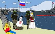 crimea crying cuck cuckold fire flag:russia flag:ukraine frog hohol meta:nas pepe rope russia russo_ukrainian_war ship soldier ukraine variant:wojak war wojak // 1440x900 // 824.1KB