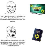 bald bible closed_mouth neck news nose open_mouth place_japan smirk soyjak star_of_david stubble teeth television text variant:soyak // 963x1024 // 495.2KB