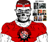 adolf_hitler bashar_alassad benito_mussolini blue_eyes brown_hair buff clothes communism definitely_not_a_larp_real_ideology falangism fascism flag futurism gear glasses hammer_and_sickle hassan_nasrallah headband joseph_stalin juche kim_jong_un leftcommunism marxism_leninism national_syndicalism nazbol nazi-maoism paetelism red_brownism skull_mask sonnenrad star_(symbol) strasserism subvariant:muscular_chud variant:chudjak vladimir_putin white_skin xi_jinping yockeyism // 1059x929 // 418.8KB