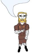 andronovo aryan blond buff clothes corded_ware full_body germanic indo_european soyjak speech_bubble speech_bubble_empty subvariant:chudjak_front subvariant:unbotheredchud swastika tunic variant:chudjak vein yellow_hair // 981x1608 // 43.1KB