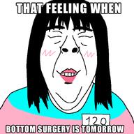 closed_eyes clothes ear hair happy netflix player_120 soyjak squid_game surgery that_feeling_when_knee_surgery_is_tomorrow tranny transgender_flag variant:bernd // 640x640 // 57.5KB