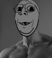 deformed gigachad glasses nas:gigachad smile soyjak stubble subvariant:emmanuel subvariant:wholesome_soyjak variant:gapejak // 680x754 // 106.7KB