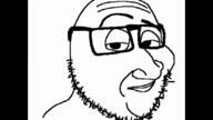 animated bald closed_mouth glasses looking_at_you music raised_eyebrow smug soyjak stubble variant:smugjak video // 640x360, 208.6s // 14.6MB