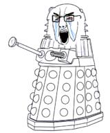 angry bloodshot_eyes crying dalek doctor_who glasses open_mouth series:objakt soyjak variant:chudjak // 584x701 // 126.3KB