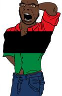 africa african_american black_skin bloodshot_eyes flag:pan-african flexing muscles muscular_male pan_african variant:cobson yellow_sclera // 1080x1661 // 629.4KB