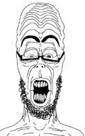 glasses open_mouth soyjak stubble variant:saturnjak variant:unknown // 500x800 // 17.1KB
