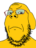 angry animal closed_mouth dog ear frown glasses janny soyjak stubble template tinted_glasses transparent_background variant:gapejak yellow_skin // 605x800 // 17.9KB
