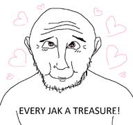 closed_mouth ear heart pink_eyes smile soyjak stubble text variant:unknown // 818x771 // 35.5KB