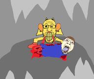 amputee autism blood cannibalism cave clenched_teeth crying dave_(moldygh) dave_and_bambi death drawn_background eating entrails friday_night_funkin' gore mutilation nsfl pacman pool_of_blood quadruple_amputee soyjak stubble variant:bernd variant:markiplier_soyjak yellow_teeth // 948x800 // 90.9KB