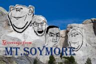 4soyjaks angry closed_mouth ear glasses hair mount_rushmore mustache open_mouth soyjak stubble subvariant:wholesome_soyjak text variant:chudjak variant:feraljak variant:gapejak variant:impish_soyak_ears // 1072x720 // 1.1MB