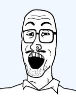 bald collar collared_shirt excited gape glasses ias mustache nose_piercing nose_ring raised_eyebrows redraw variant:mulletjak // 838x1072 // 19.4KB