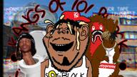 aryan beard black black_skin gangster king_von o_block open_mouth rapper skibidi_toilet smv soyjak subvariant:feralsquirrel supreme toilet_black_person variant:feraljak variant:impish_soyak_ears video xxxtentaction // 1918x1080, 36.4s // 42.7MB