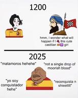 almohad brown_skin castille cuckistador flag flag:almohad_caliphate flag:spain moor morocco reconquista soyjak spain spaincucks spaniard spanish_women variant:meximutt white_skin // 959x1202 // 125.2KB