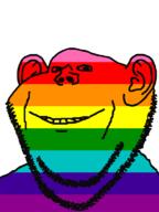 colorful ear flag lgbt smile soyjak stubble variant:impish_soyak_ears // 574x768 // 9.0KB