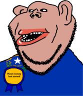 amerimutt award black_sclera brown_skin clothes ear flag gambling las_vegas lips money music mutt nevada open_mouth soyjak star_(symbol) state stubble subvariant:impish_amerimutt text united_states variant:impish_soyak_ears // 685x793 // 44.5KB