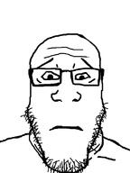 closed_mouth frown glasses sad soyjak stubble variant:markiplier_soyjak // 600x800 // 24.9KB