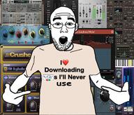 arm clothes collage comic_sans daw ear emoticon fl_studio glasses i_heart music musician open_mouth pointing stubble variant:shirtjak vst // 1228x1048 // 1.4MB