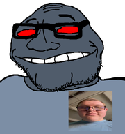 bald chin dark evil glasses irl logo meta:namefags miko_(namefag) mikobowl red_eyes smirk soyjak stubble subvariant:lakuse transparent_background variant:smugjak wrinkles // 600x640 // 81.8KB