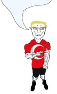 blue_eyes buff closed_mouth clothes country ear flag flag:turkiye glasses hair soyjak speech_bubble speech_bubble_empty subvariant:chudjak_front subvariant:unbotheredchud tshirt turkiye variant:chudjak vein yellow_hair // 382x626 // 56.1KB