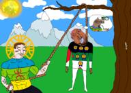 4soyjaks ack amazigh arab award berber black_pants blood brown_skin closed_mouth clothes crying flag flag:berber flag:palestine grass hanging mountain neovajina noose open_mouth rope sandnigger smile soyjak sun text tree troon variant:bernd variant:chudjak variant:cobson variant:cryboy_soyjak white_skin // 2100x1500 // 485.6KB