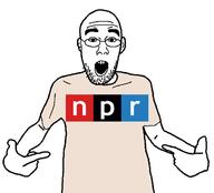 clothes glasses npr open_mouth pointing radio soyjak stubble variant:shirtjak // 618x559 // 84.0KB