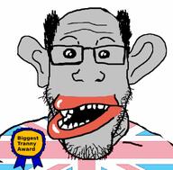 award biggest_tranny_award british flag:transgender_pride_flag flag:united_kingdom grey_skin mutt // 733x721 // 78.4KB