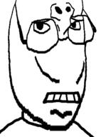 brainful distorted glasses scared soyjak subvariant:wholesome_soyjak variant:gapejak variant:upsidedownjak // 318x430 // 26.9KB