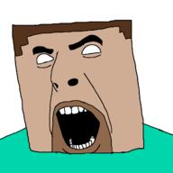 beard clothes creepypasta herobrine minecraft open_mouth square steve steve_(minecraft) teeth variant:cobson white_skin // 1280x1280 // 173.0KB