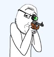 aiming aliased bald glasses meta:tagme sniper sniper_rifle stubble template variant:smugjak // 800x842 // 16.9KB