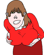 brown_hair brunette brunette_hair ear female green_eyes red_shirt smile subvariant:vlodette transparent_background variant:vlodson // 352x438 // 7.1KB