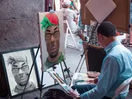 angry art black_skin canvas clothes ear fnf_pedo friday_night_funkin' glasses green_hair hat irl irl_soy meta:not_oc negro painter painting stubble subvariant:chudplier sweating variant:chudjak variant:markiplier_soyjak // 750x562 // 79.4KB