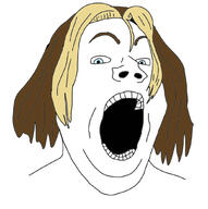 blue_eyes brown_hair egoraptor hair open_mouth redraw soyjak variant:gapejak yellow_hair // 1036x1042 // 386.3KB