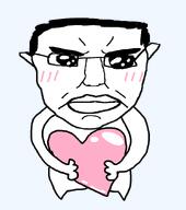 chud chuddy full_body glasses heart holding_heart holding_object oh_my_god_she_is_so_attractive pink subvariant:pol_face variant:chudjak wholesome // 781x880 // 58.6KB