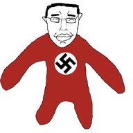 animated clothes glasses hair happy soyjak subvariant:chudjak_front swastika variant:chudjak // 827x670 // 86.1KB