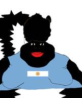 afro animal ardilla_peronbabuina argentina black_skin blue_shirt closed_mouth clothes eyes flag flag:argentina hair looking_at_you meta:tagme nigger obese oh_my_god_she_is_so_attractive subvariant:branigger subvariant:feralsquirrel // 1674x2000 // 324.2KB