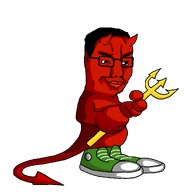 black_hair bsd closed_mouth daemon freebsd full_body glasses horn operating_system pitchfork red_skin smile smug sneakers transparent_background variant:chudjak // 1080x1080 // 34.7KB