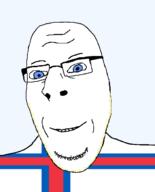 blue_eyes closed_mouth country faroe_islands flag flag:faroe_islands glasses smile soyjak stubble subvariant:nucob variant:cobson // 541x671 // 21.9KB