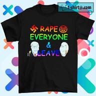 2soyjaks angry black_shirt clothes comic_sans irl order_of_nine_angles rainbow rape satanism shopping stubble swastika text tshirt variant:feraljak variant:gapejak website // 1050x1050 // 117.6KB