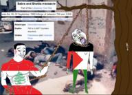 2soyjaks angry christian_cross christian_identity christianity conflict crying flag:lebanon flag:palestine genocide hanged hanging irl_background islam islamic killing lebanese_forces lebanon lynching massacre meta:gore militia red_eyes rope shia shia_islam shooting star_and_crescent tree variant:bernd variant:chudjak war wikipedia // 1012x725 // 1.3MB