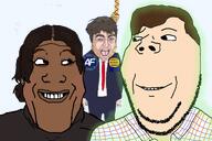3soyjaks aliased america_first are_you_soying_what_im_soying black_skin black_woman candace_owens cia_nigger clothes fed female glasses hair hanging hispanic latinx looking_at_each_other nick_fuentes raised_eyebrow series:trios_&_duos smirk soyjak stubble subvariant:wholesome_soyjak suit transparent_background trend:glowie tucker_carlson variant:bernd variant:gapejak variant:markiplier_soyjak white_skin // 2048x1364 // 1.3MB